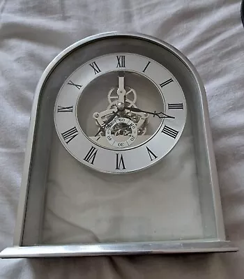 London Clock Company  Chrome Finish & Glass Quartz Battery Mantel Clock • £5.99