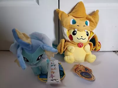 Pokémon Bundle Vaporeon & Pikachu With Charizard Cape Plush Toys With Tags • $12.99