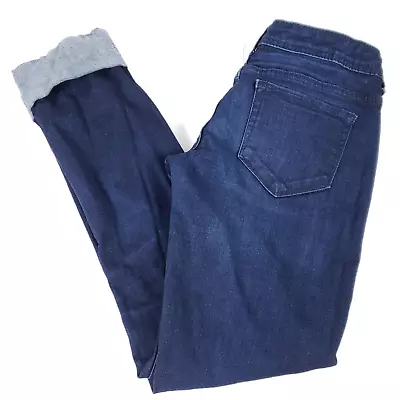 Mossimo Slim Skinny Mid Rise Dark Wash Denim Rolled Cuffed Jeans Women's Size 5 • $15