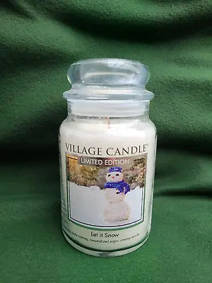 Village Candle - Let It Snow - Large Jar 21.25oz Double 2 Wick RARE /HTF Limited • $34.99