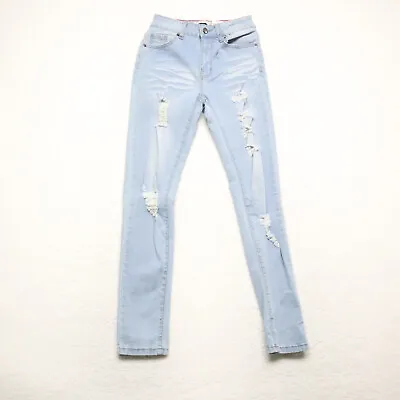 Vince Blue Co. Women's Size 3 Blue Skinny Distressed Light Wash Stretch Jeans • $12.31