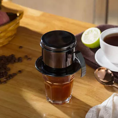 (Gloss Black)Vietnamese Stainless Steel Coffee Filter Drip Pot Maker Pot AOS • $20.73