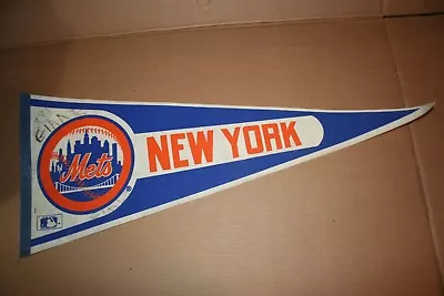 Vintage NEW YORK METS  MLB Full Sized Pennant WRITING ON FRONT • $9.99