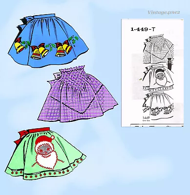 1960s Vintage Mail Order Sewing Pattern 1-449 Uncut Holiday Party Apron Fits All • $19.95