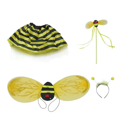 Kids Tutu Dress Set Children Costume Ladybug Tutu Dress Fairy Wing Dress Set • £9.19