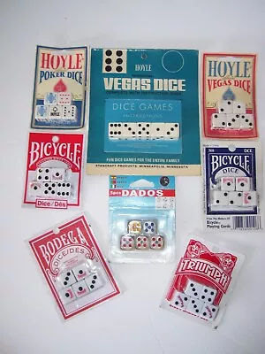 Dice Lot 8 Sealed Vintage And New Brand Name 7 Spot Dice 1 Poker Dice NIP MIP • $19.99