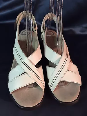 Comfortable Mbt Habari Birch White Leather Hook & Loop Sandals #400124-53 Sz 9.5 • $39.96