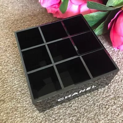 CHANEL Beauty Black Glossy Makeup Lipstick Organizer Holder  9 Slots   With BOX • $45.16