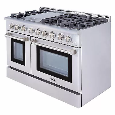 $6399 • Buy Thor Kitchen 48  Professional 6 Burner Gas Range Double Oven, Stainless Steel