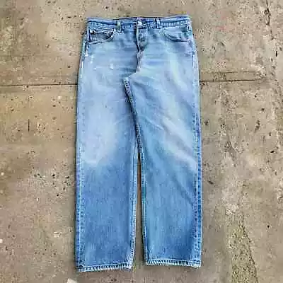 Vintage Levi's 501 Jeans 34x30 Blue Pants Light Faded 90s Grunge Tag 36x32 • $124