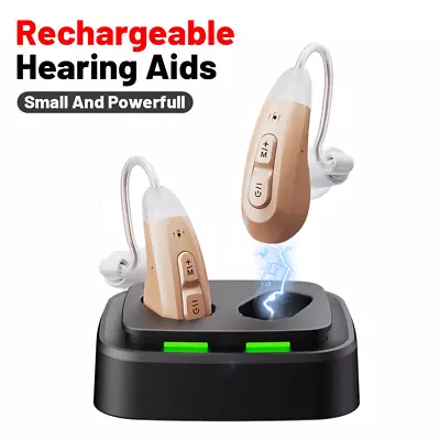 Rechargeable Elderly Ear Hearing Aids BTE Barely Visible Hearing Amplifier  • $71.99