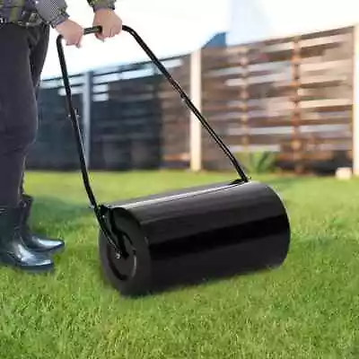 Heavy Duty Lawn Roller 67Lx32Wx105H Cm Steel-Black • £59.99