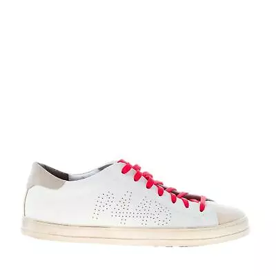 P448 Men Shoes John Peltro Sneaker Made In White Leather And Beige Suede • $352