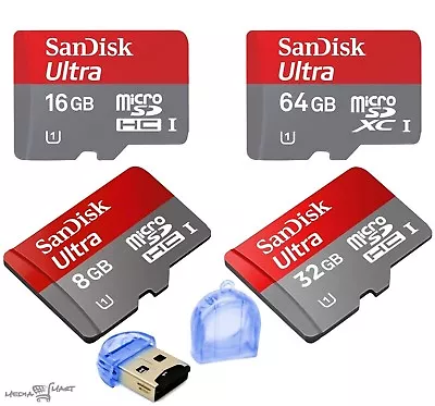 SanDisk Ultra 16GB 32GB 64GB MicroSD Class10 SD HC Flash Memory TF Card Adapter • $7.95