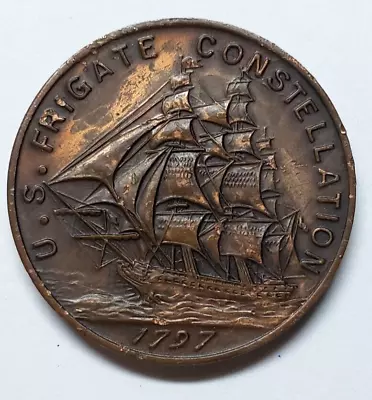 US Coin Struck From Parts Of The 1797 U. S. Frigate Constellation IH529 • $12.99