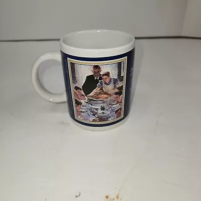 Norman Rockwell The Saturday Evening Post Freedom From Want Blue Coffee Mug/Cup • $9.95