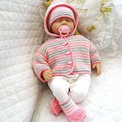 £4.35 • Buy Baby Doll Easy Knitting Pattern Dk For Duffle Coat Hat Boots 0-3 Month Baby