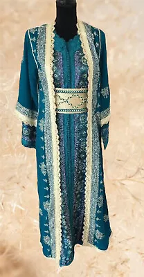 Moroccan Caftan Kaftan Khaleeji Design Green Takchita Size S-M • $199