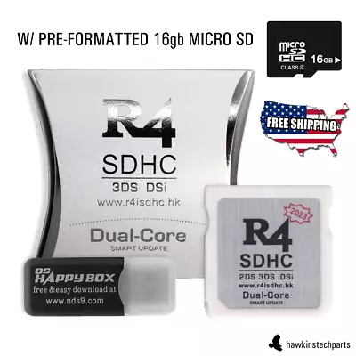 R4 Dual Core Nintendo DS Flash Cart + 16gb Card Pre-formatted *PLUG AND PLAY* • $26.95