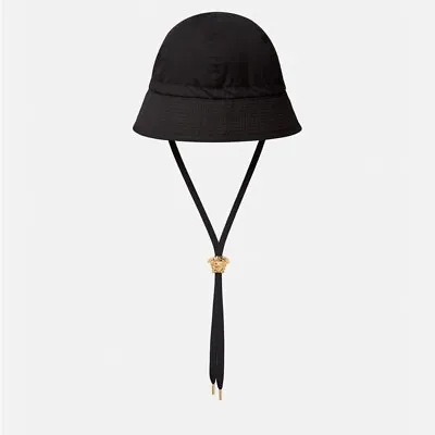 Versace Medusa Bucket Hat Cotton Black Size Medium (58) Nwot • $279.99