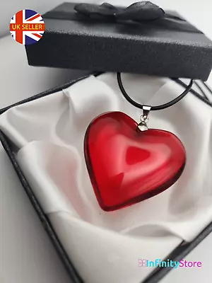 £6.95 • Buy Red Love Heart Crystal Pendant Necklace Goth Valentines Day Birthday Gift UK