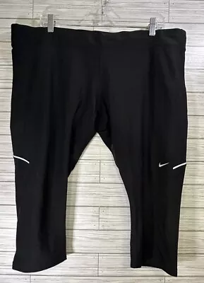 NIKE Dri Fit  Black Capri Leggings Activewear Pants Womens 3XL Drawstring • $19.99