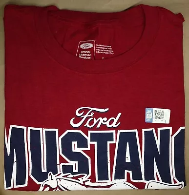 Ford Mustang Shirt 1964 Pony Tri Bar Stripes Heather Crimson Mens Medium-XL • $12