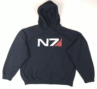 Mass Effect N7 Black Hoodie (Men Size XL Extra Large) Bioware Gamer Sci-Fi RARE • $31.99