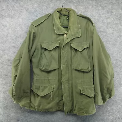 VTG Military Jacket Mens Medium Green M-65 Field Coat US Army Distressed Grunge • $69.99