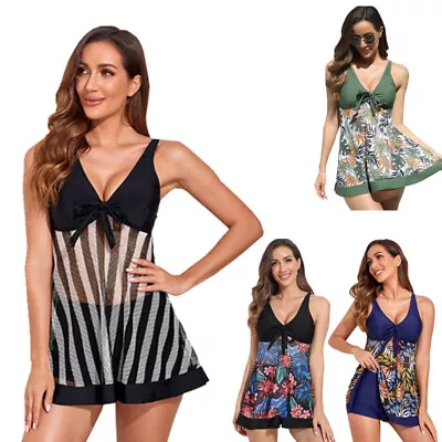 Women Swim Shorts Tank Two Piece Tankini Swimsuit Set Bathing Suits • $9.49