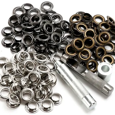 £23.99 • Buy 3 Colors 20mm 150 Sets Extras Large Eyelets Ring Washer Grommets Punch Tool Kit