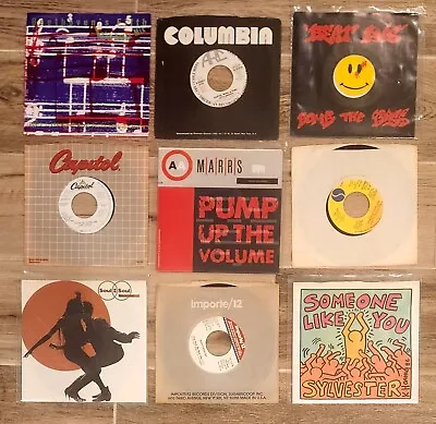 Lot Of 9 Vintage Funk Soul House HipHop VINYL 45s EX Pic Sleeves Promos • $12.12