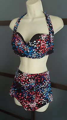 $29.99 • Buy Swimsuits For All Bikini Halter Top 16 Xl High Waist Bottom Size 12 L