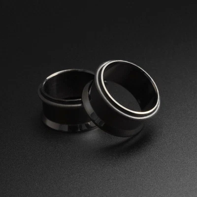 £5.99 • Buy PVD Ear Gauges Flesh Ear Tunnels | Black PVD Single Flare Tunnel | SIBJ Quality