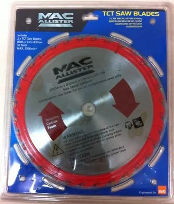 £12.50 • Buy MacAllister Mitre Saw Blade 305mm X 32T 2x BLADES Fits Mitre Saws Great Value