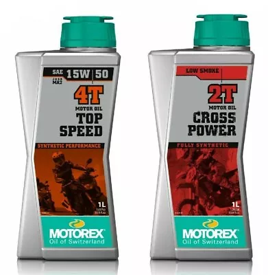 MOTOREX CROSSPOWER 2T & 15w50 GEAR BOX OIL HUSQVARNA TC125 TC250 2019 - 2022 • $55.48