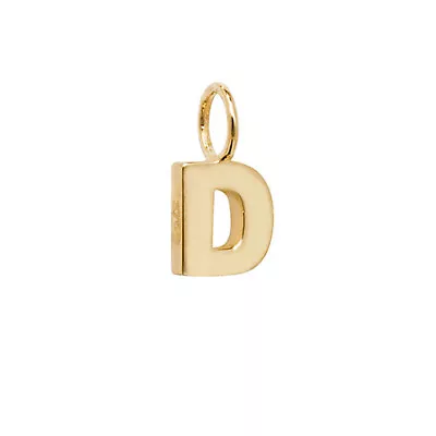 9ct Gold Initial Pendants Block Letters Polished Name Chain Box Gift Box • £44.99