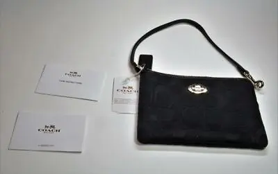 NWT Authentic COACH Signature Collection Women Black Wristlet Wallet F64375 • $95.68