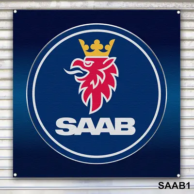 Saab Emblem Banner Sign Wall Art • $29.95