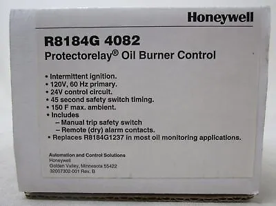 HONEYWELL R8184G4082 Protectorelay Oil Burner Control • $730.10