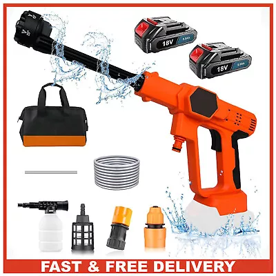 Cordless Power Washer 6-in-1 Nozzle Portable Pressure Washer 2 Batteries New • £39.99