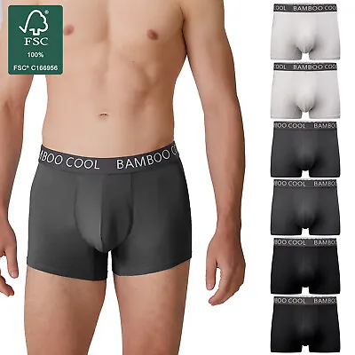 BAMBOO COOL Men's Trunks 6-Pack Underwear Low Rise Boxer Shorts Support Pouch • $49.99