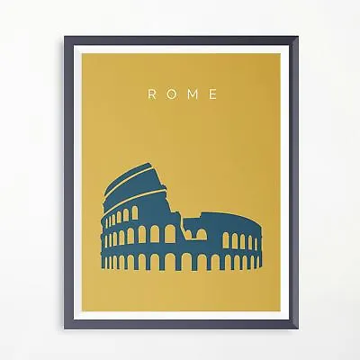 £3.49 • Buy Rome Colosseum Minimalistic Travel Poster Print Artwork 7 Wonders Of The World