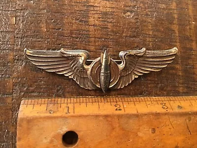 Original Wwii Usaaf Sterling 3” Bombardier Wings By Amcraft Pb • $197.88