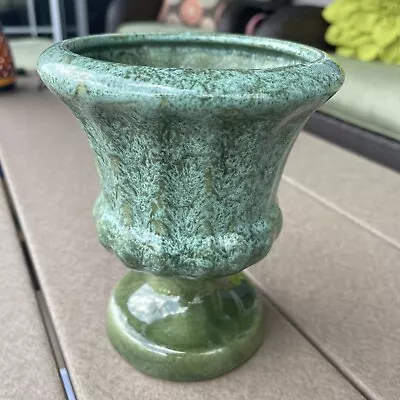 Vintage Haeger Green Pedestal Ceramic Planter Vase 7” Art Pottery • $19.95