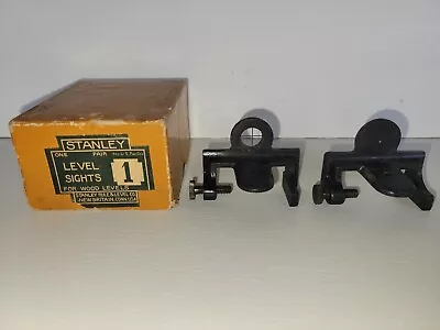 Vintage Stanley Rule And Level CO. Wooden Level Sights No. 1 New Britain Conn. • $35