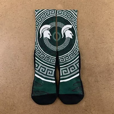 Michigan State Spartans Rockem Mens Socks Green White L/XL New • $15.45