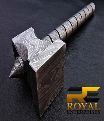 Custom Handmade Damascus Steel Viking Sledge Hammer Thor's Viking Hammer. • $189.99