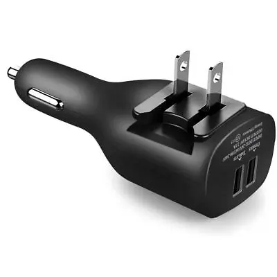 CAR HOME CHARGER 2-PORT USB 2-IN-1 POWER ADAPTER DC SOCKET WALL AC For PHONES • $15.83