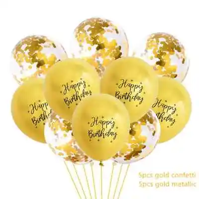 $8.99 • Buy 10pcs, Confetti Balloons (12inch), Happy Birthday Printed Pattern Metallic